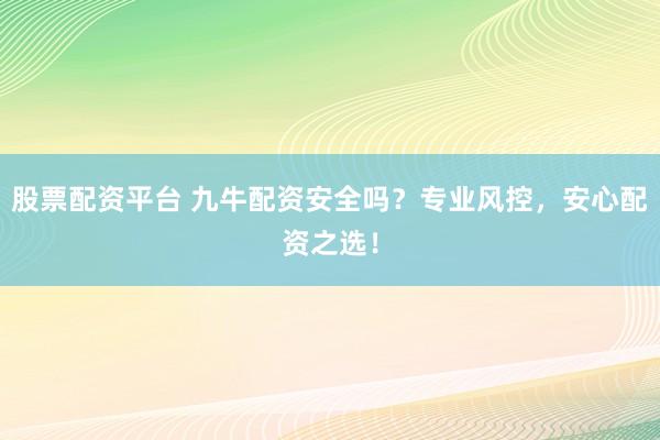 股票配资平台 九牛配资安全吗？专业风控，安心配资之选！