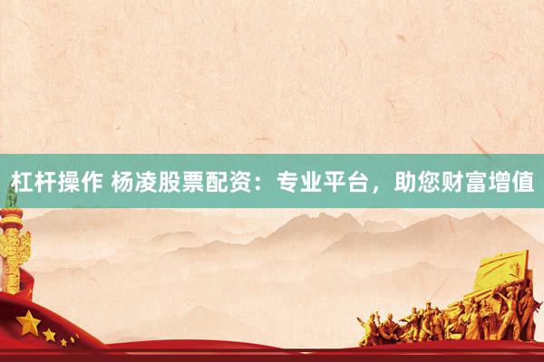 杠杆操作 杨凌股票配资：专业平台，助您财富增值