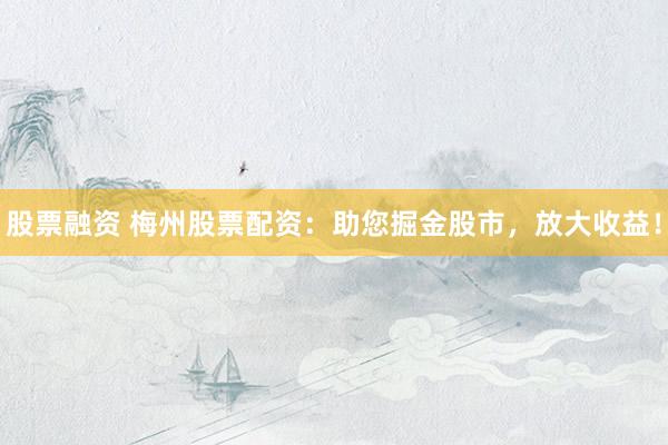 股票融资 梅州股票配资：助您掘金股市，放大收益！