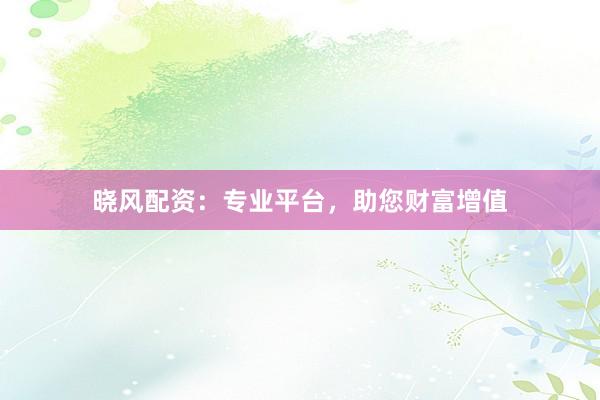 晓风配资：专业平台，助您财富增值