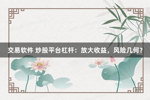 交易软件 炒股平台杠杆：放大收益，风险几何？