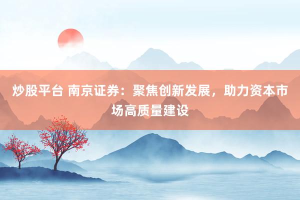 炒股平台 南京证券：聚焦创新发展，助力资本市场高质量建设