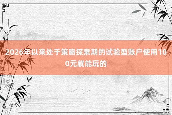 2026年以来处于策略探索期的试验型账户使用100元就能玩的