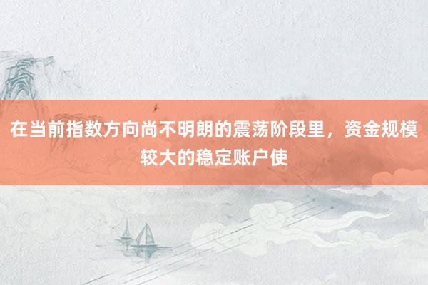 在当前指数方向尚不明朗的震荡阶段里，资金规模较大的稳定账户使