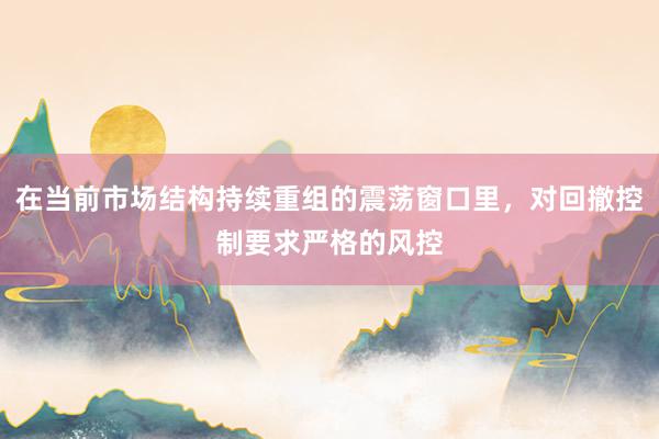 在当前市场结构持续重组的震荡窗口里，对回撤控制要求严格的风控
