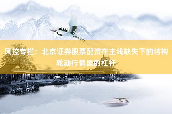 风控专栏：北京证券股票配资在主线缺失下的结构轮动行情里的杠杆