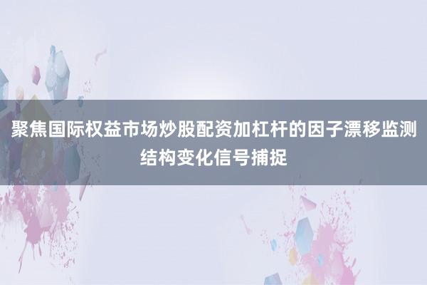 聚焦国际权益市场炒股配资加杠杆的因子漂移监测结构变化信号捕捉